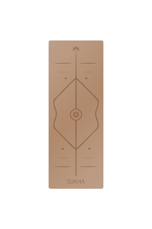 Tapete / Mat de Yoga con alineación Sukha Café