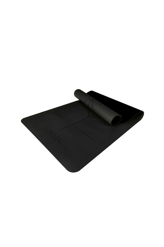 Tapete / Mat de Yoga con alineación Sukha Negro Outlet