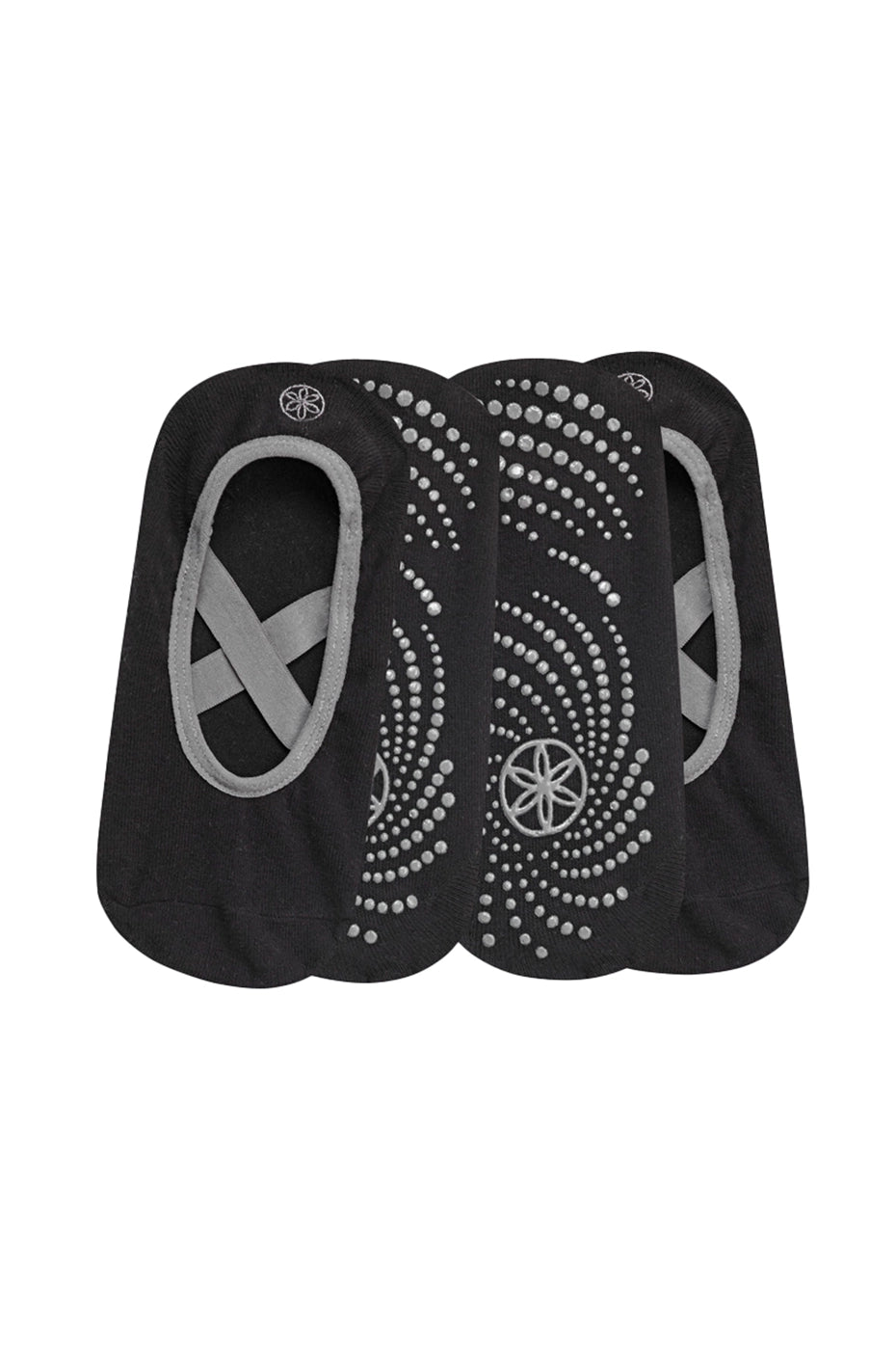 Paquete De 2 Calcetines Grippy Yoga-Barre BLK/Grey