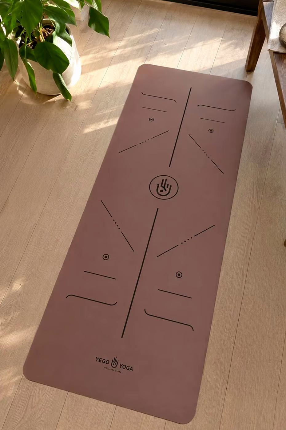 Tapete / Mat de Yoga con Alineación Chocolate