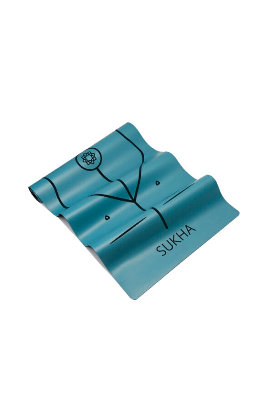 Tapete / Mat de Yoga con alineación Sukha Azul
