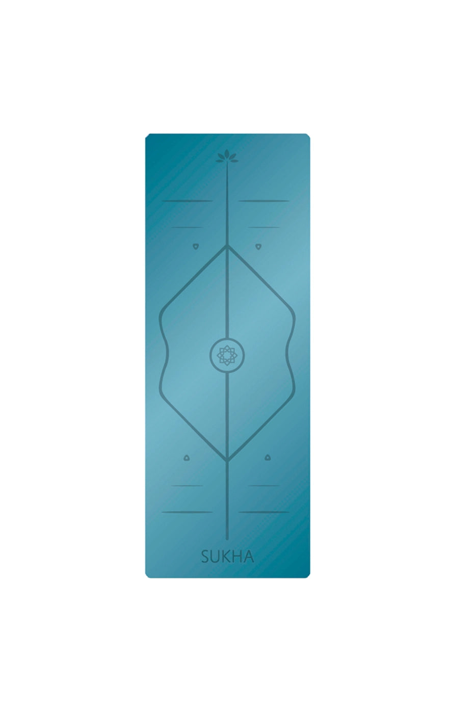 Tapete / Mat de Yoga con alineación Sukha Azul