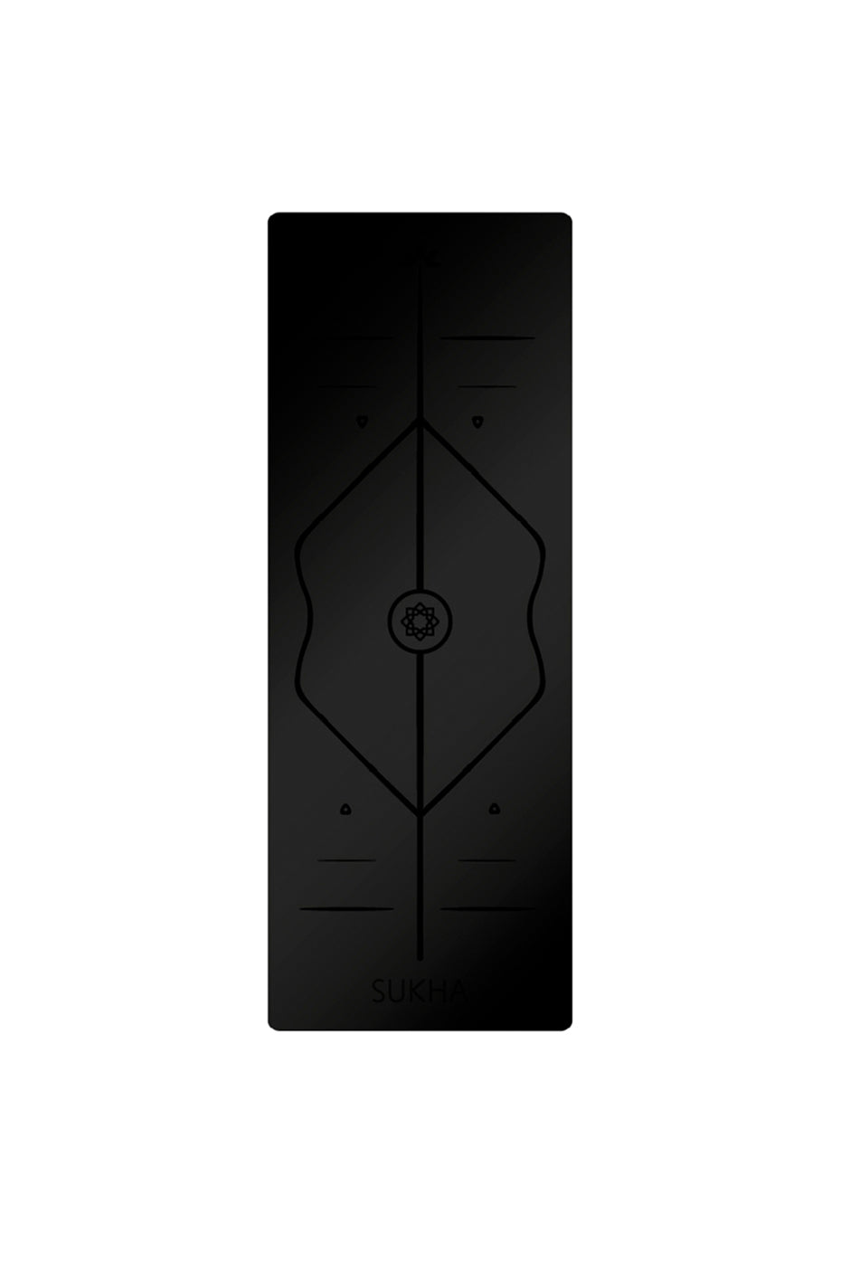 Tapete / Mat de Yoga con alineación Sukha Negro