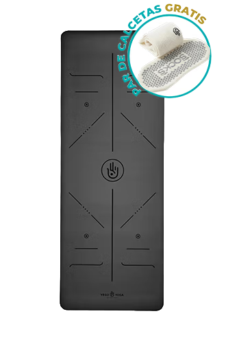 Tapete / Mat de Yoga con Alineación Negro