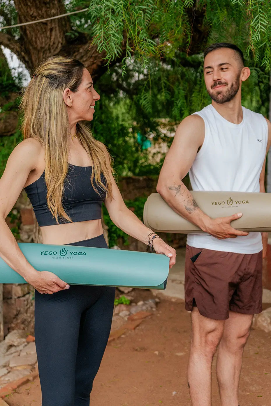 Tapete / Mat de Yoga con Alineación Menta