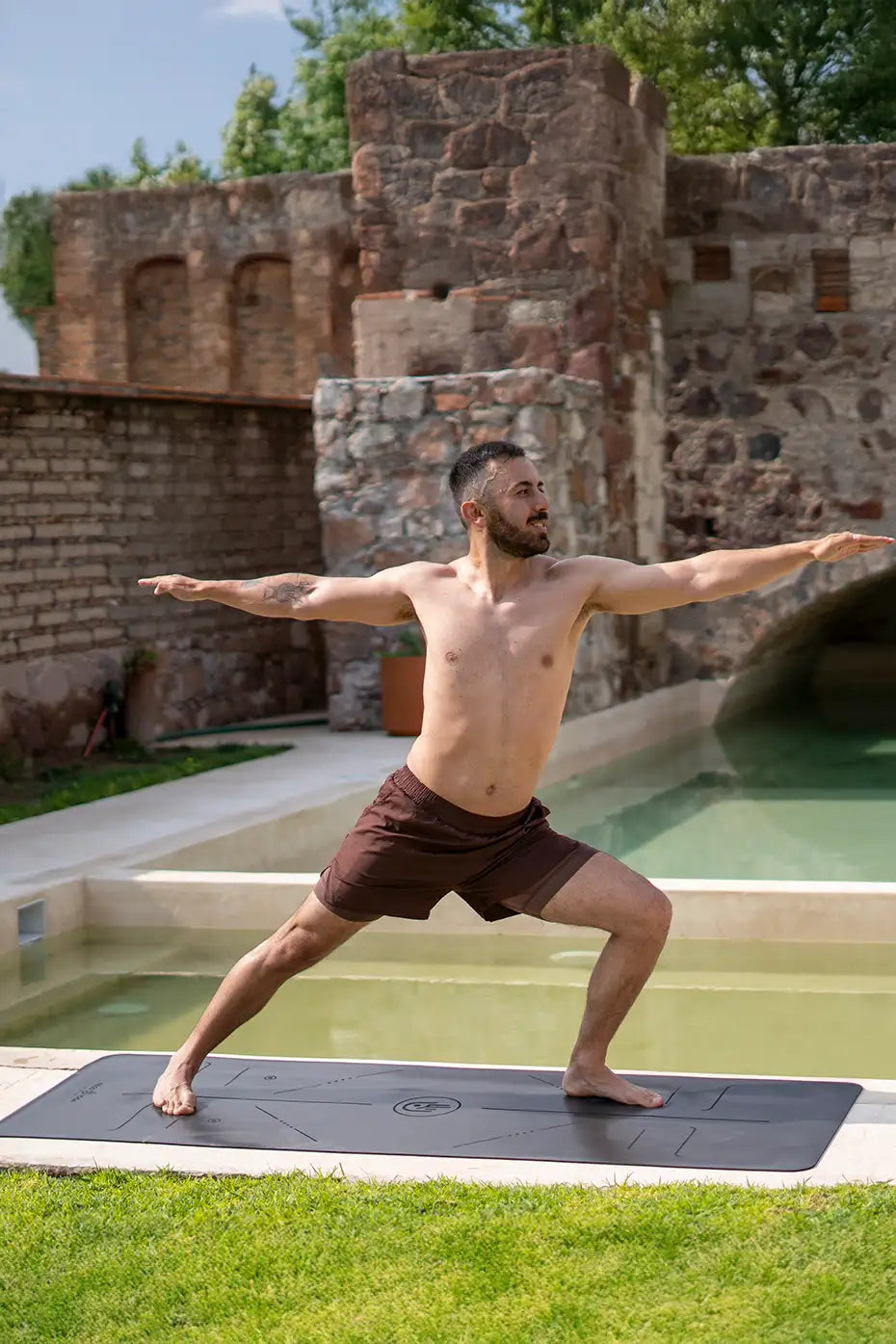 Tapete / Mat de Yoga con Alineación Negro